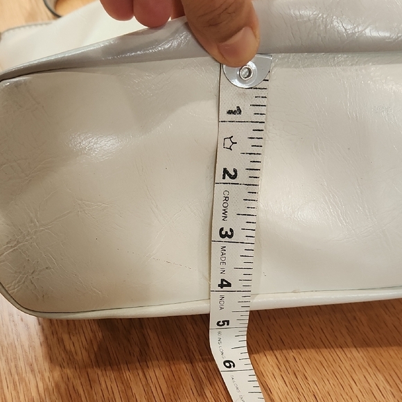 Nine West White Structured Tote with Silver Hardware - Picture 12 of 17